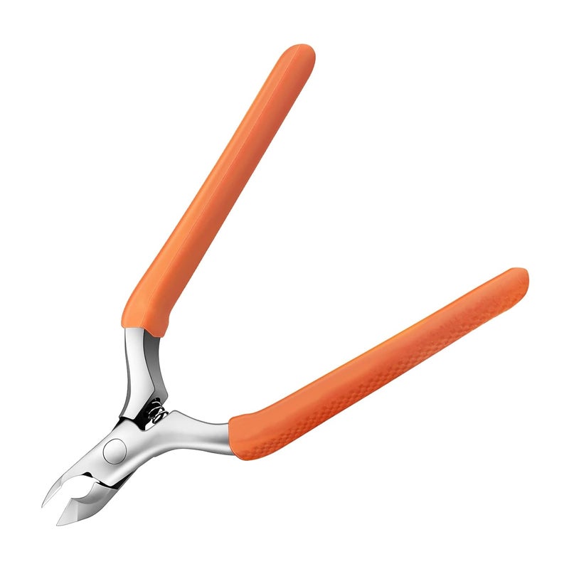 CGBE Cuticle Trimmer, 3/4 Jaw Extremely Sharp Cuticle Nippers, Professional Nail Cuticle Trimmer Tools, Non-slip Silicone Handle Cuticle Clipper for Nail Care Pedicure Manicure Nail (Orange) - Image 1